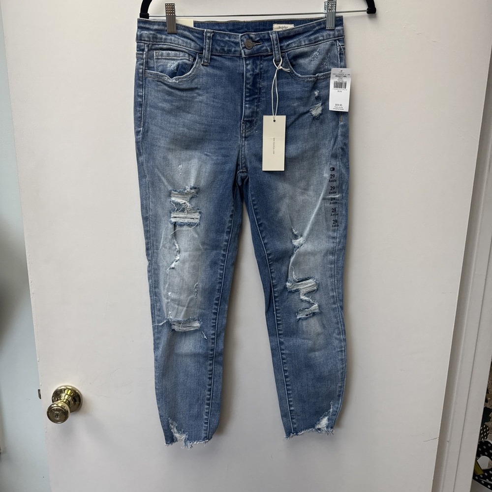 buckle distressed jeans women